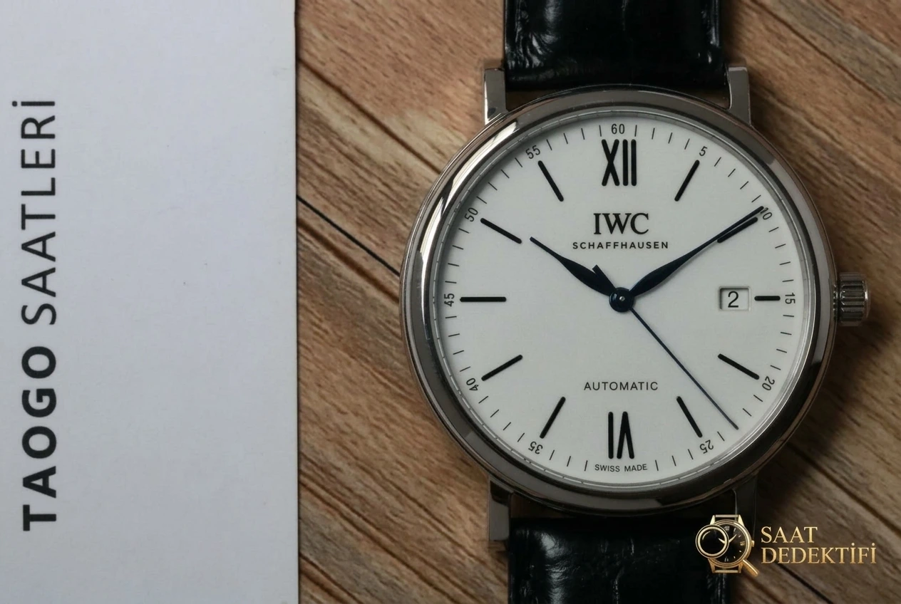 V7 Factory IWC Portofino 150. Yıl Orijinal İsviçre ETA2892 Mekanizmalı Replika Saat İncelemesi - Kadran Detayı ve Bezel İşçiliği