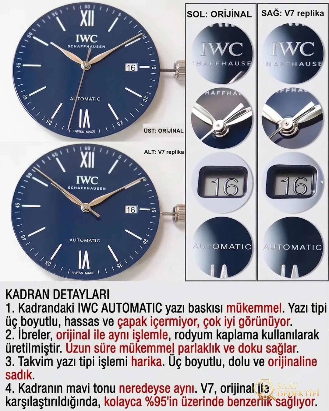 V7 Factory IWC Portofino 150. Yıl Orijinal İsviçre ETA2892 Mekanizmalı Replika Saat İncelemesi - Bilekte Duruş ve Kasa Orantısı