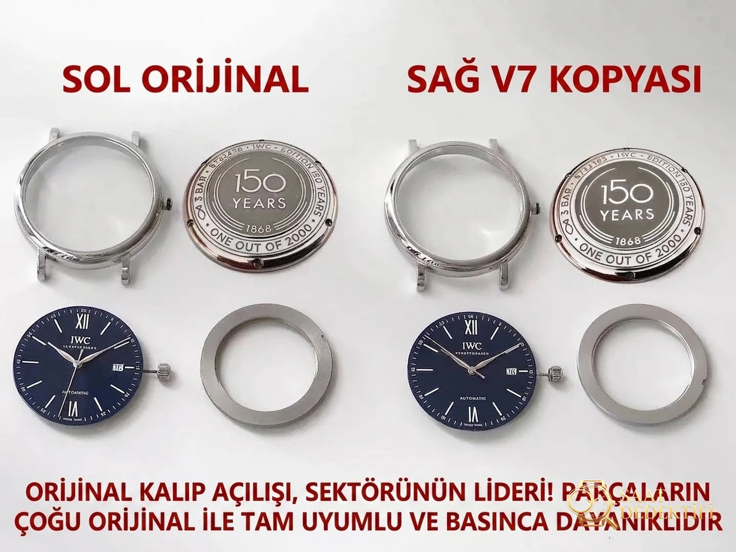 V7 Factory IWC Portofino 150. Yıl Orijinal İsviçre ETA2892 Mekanizmalı Replika Saat İncelemesi - Fosfor ve Super-LumiNova Gece Görünümü