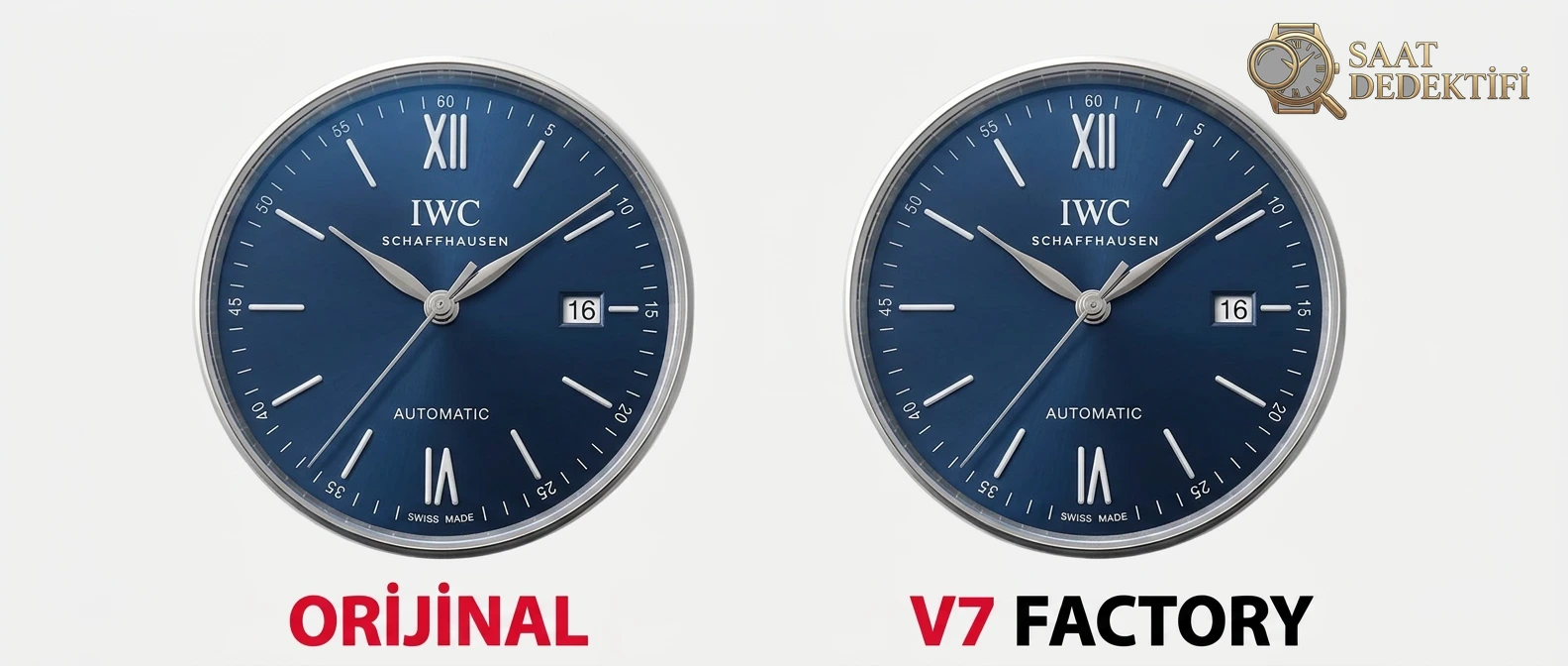 V7 Factory IWC Portofino 150. Yıl Özel Seri Orijinal Karşılaştırması - Makro Laboratuvar ve Detay İncelemesi