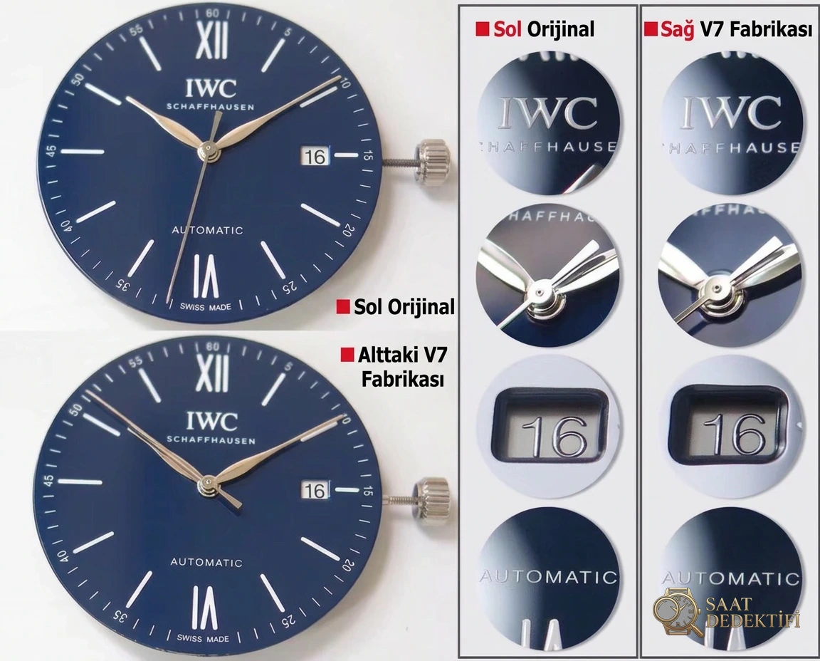 V7 Factory IWC Portofino 150. Yıl Özel Seri Orijinal Karşılaştırması - Makro Laboratuvar ve Detay İncelemesi
