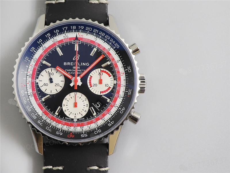 V9 Factory Breitling Aviator B01 siyah kadran Swissair — 1. fotoğraf
