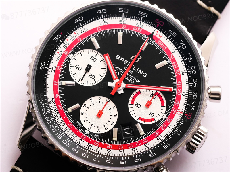 V9 Factory Breitling Aviator B01 siyah kadran Swissair — 13. fotoğraf