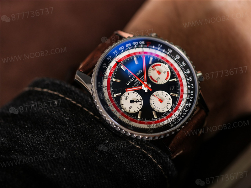 V9 Factory Breitling Aviator B01 siyah kadran Swissair — 17. fotoğraf
