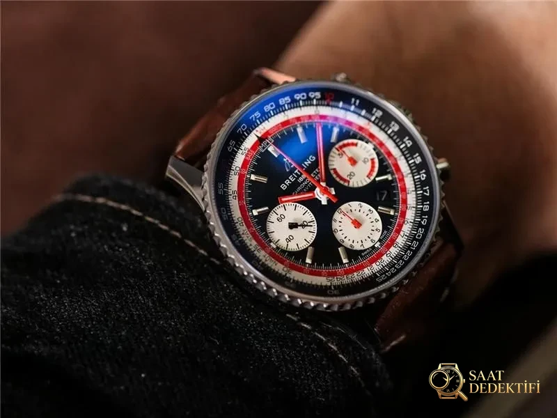 V9 Factory Breitling Aviator B01 siyah kadran Swissair - Kadran İbreleri ve Saniye Akışı