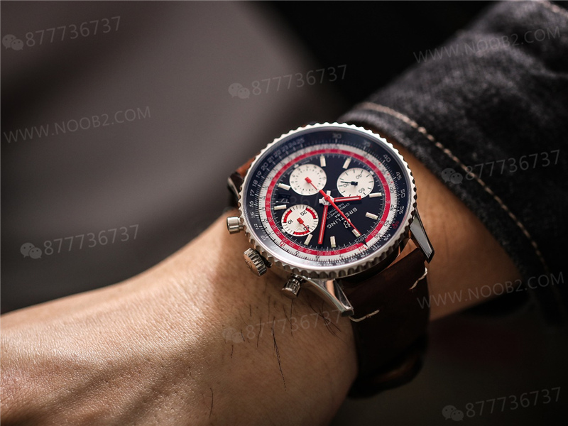 V9 Factory Breitling Aviator B01 siyah kadran Swissair — 19. fotoğraf