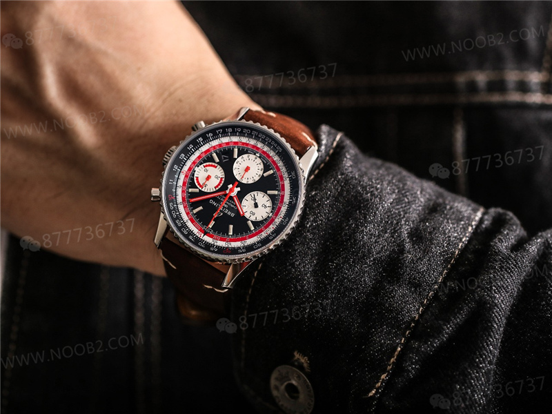 V9 Factory Breitling Aviator B01 siyah kadran Swissair — 21. fotoğraf