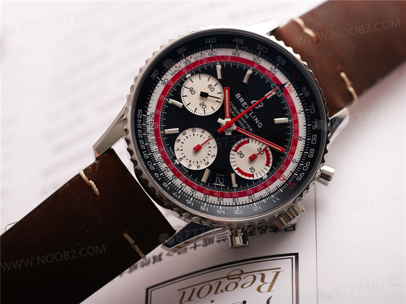 V9 Factory Breitling Aviator B01 siyah kadran Swissair — 22. fotoğraf
