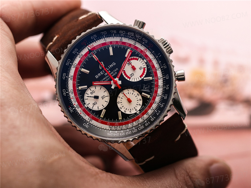 V9 Factory Breitling Aviator B01 siyah kadran Swissair — 24. fotoğraf