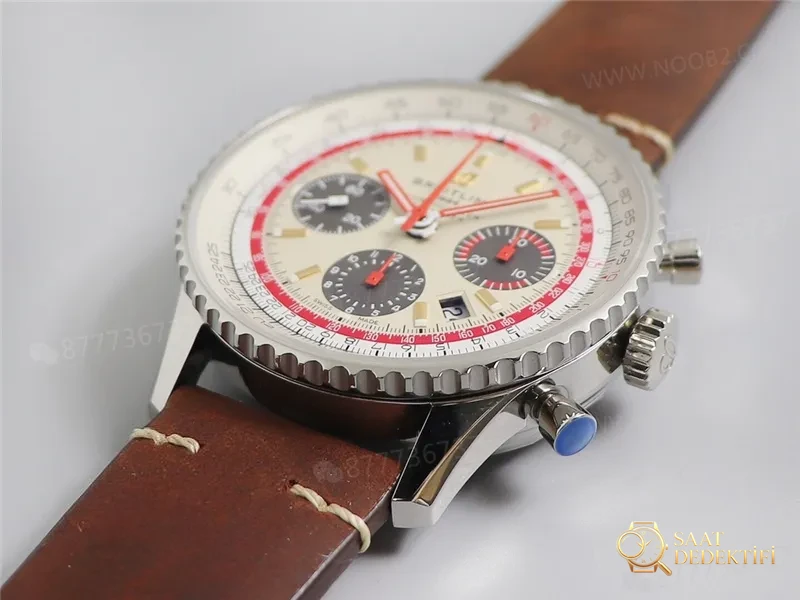 V9 Factory Breitling Navitimer B01 Beyaz Kadran TWA - Kadran Detayı ve Bezel İşçiliği