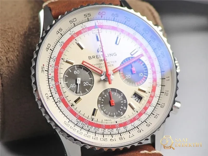 V9 Factory Breitling Navitimer B01 Beyaz Kadran TWA - Kasa Profili ve Kurma Kolu İncelemesi