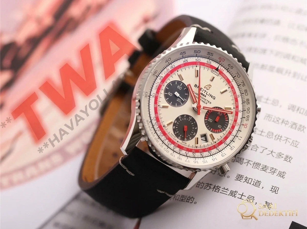 V9 Factory Breitling Navitimer B01 Beyaz Kadran TWA - Genel Açı ve Estetik Duruş