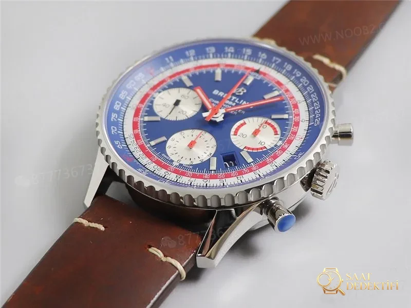 V9 Factory Breitling Navitimer B01 Mavi Kadran Pan Am - Kadran Detayı ve Bezel İşçiliği