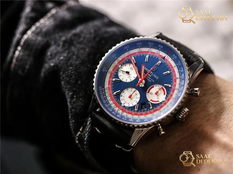 V9 Factory Breitling Navitimer B01 Mavi Kadran Pan Am - Yan Profil ve Kordon Bağlantısı