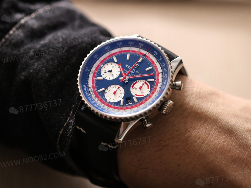 V9 Factory Breitling Navitimer B01 Mavi Kadran Pan Am — 12. fotoğraf