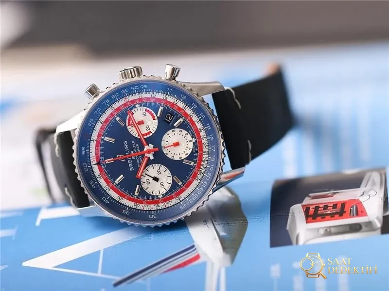 V9 Factory Breitling Navitimer B01 Mavi Kadran Pan Am - Toka İçi Mikro Ayar Mekanizması