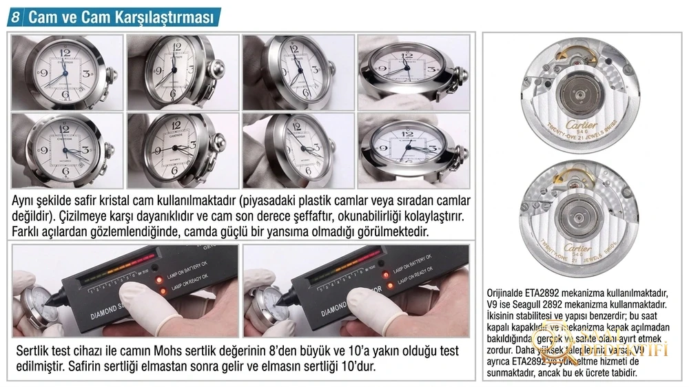 Revue de la montre-bracelet pour femme V9 Factory Cartier Pasha Series W31074M7 - La préférée des rares - Ressort principal du mécanisme et détail de l'équilibre