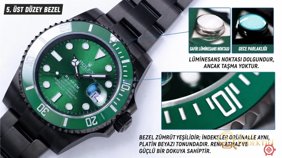 V9 Factory modifiyeli Rolex yeşil su hayaleti blacken saat: karartma etkisi nasıl? - Bilekte Duruş ve Kasa Orantısı