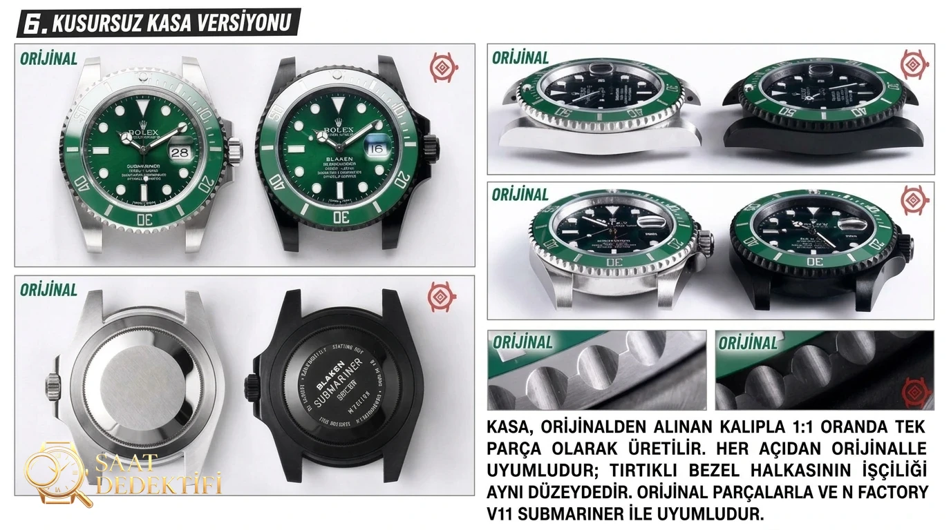 V9 Factory modifiyeli Rolex yeşil su hayaleti blacken saat: karartma etkisi nasıl? - Fosfor ve Super-LumiNova Gece Görünümü