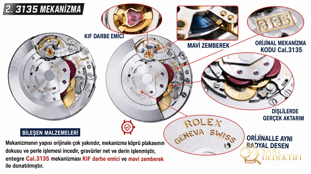 V9 Factory Rolex Black-Green Water Ghost „Offizielles BLAKEN-Modell“, Nachtschwarz-Version, Vergleichsbewertung mit dem Original – Gehäuseboden und Uhrwerkdetails