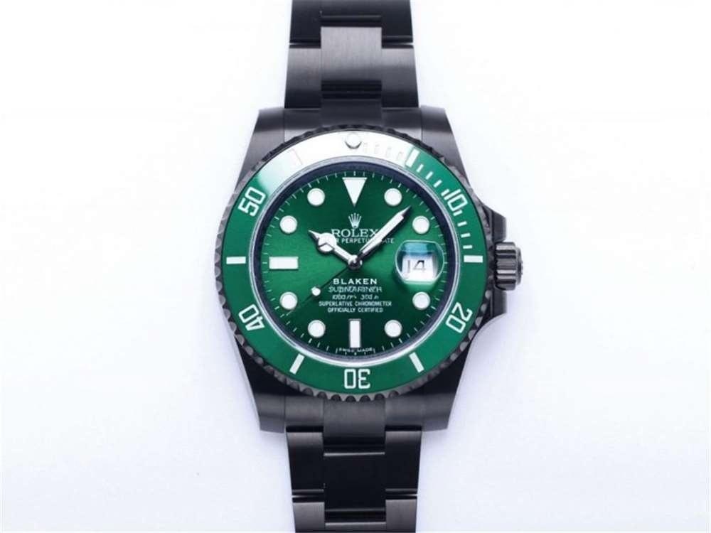 V9 Factory Rolex siyah-yeşil su hayaleti «BLAKEN resmi model» gece siyahı versiyonu orijinalle karşılaştırmalı inceleme — 18. fotoğraf