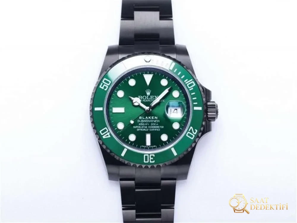 V9 Factory Rolex schwarz-grüner Wassergeist „BLAKEN offizielles Modell“ Nachtschwarze Version Vergleichstest mit dem Original – Glas-Antireflexionsbeschichtung (AR).