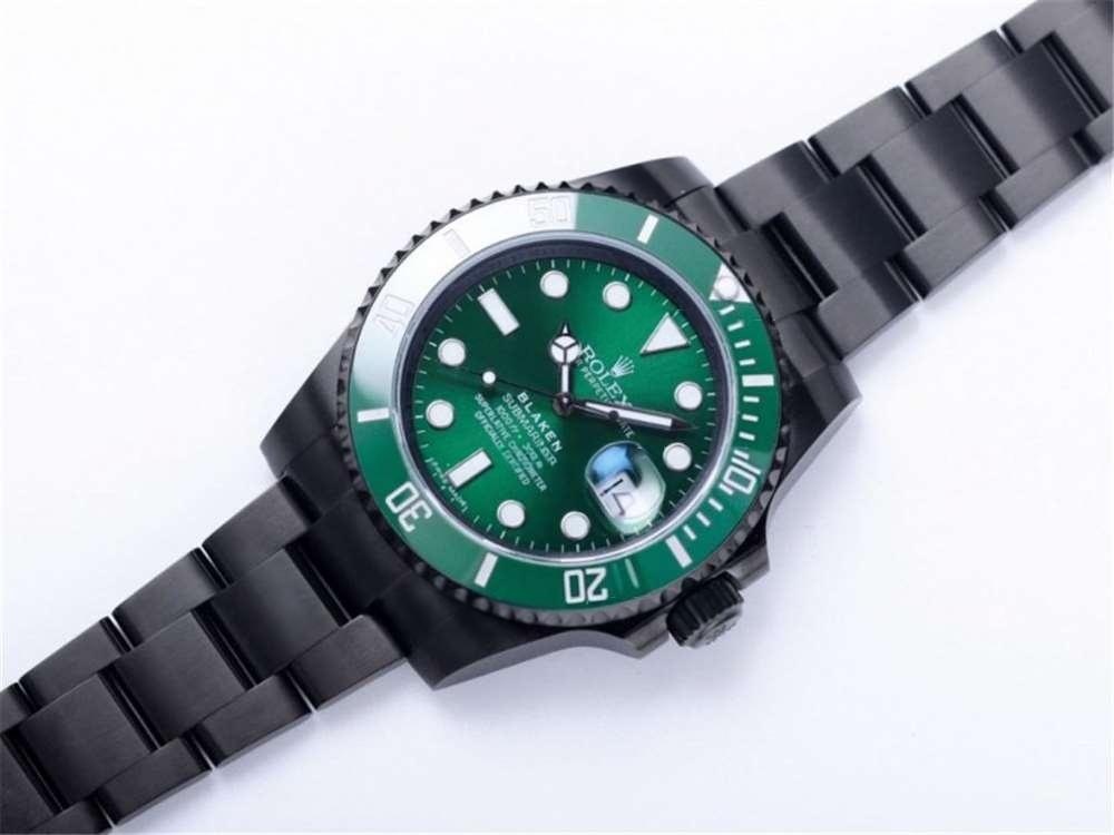V9 Factory Rolex siyah-yeşil su hayaleti «BLAKEN resmi model» gece siyahı versiyonu orijinalle karşılaştırmalı inceleme — 19. fotoğraf