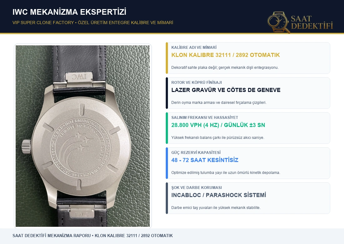 VIP Factory IWC Pilot Mark XVIII Titanyum İncelemesi - entegre kalibre Mekanizma