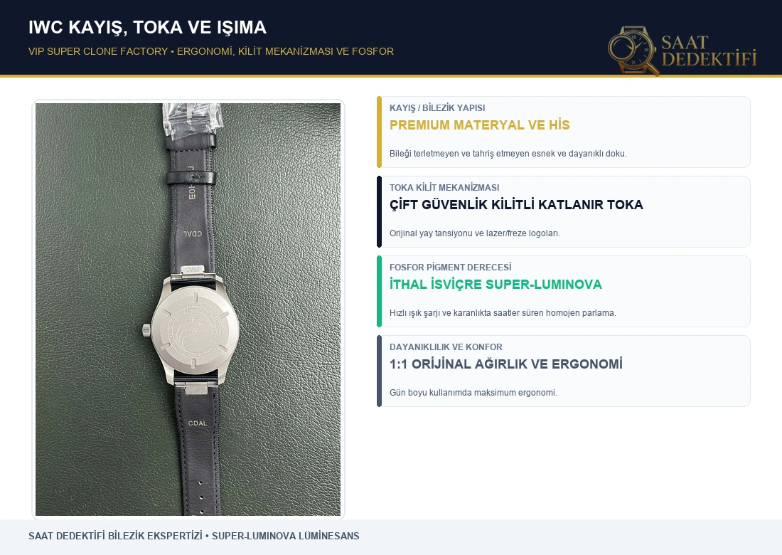 VIP Factory IWC Pilot Mark XVIII Titanyum İncelemesi - Kayış Toka ve Fosfor