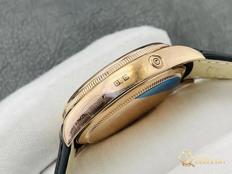 VR Factory Rolex Cellini 50535 çok fonksiyonlu gerçek ay evreli (rose gold) saat incelemesi - Makro Kadran ve İndeks İşçiliği