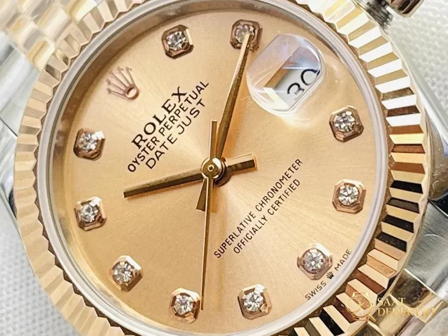 VR Factory Rolex Datejust serisi 28 MM/31 MM kol saati - Kadran Detayı ve Bezel İşçiliği