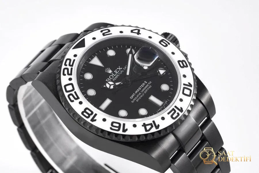 VR Factory Rolex GMT-Master II 116710 Siyah-Altın Çelik Siyah Kadran İnceleme - Kadran Detayı ve Bezel İşçiliği