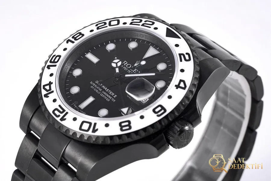 VR Factory Rolex GMT-Master II 116710 Siyah-Altın Çelik Siyah Kadran İnceleme - Kasa Profili ve Kurma Kolu İncelemesi