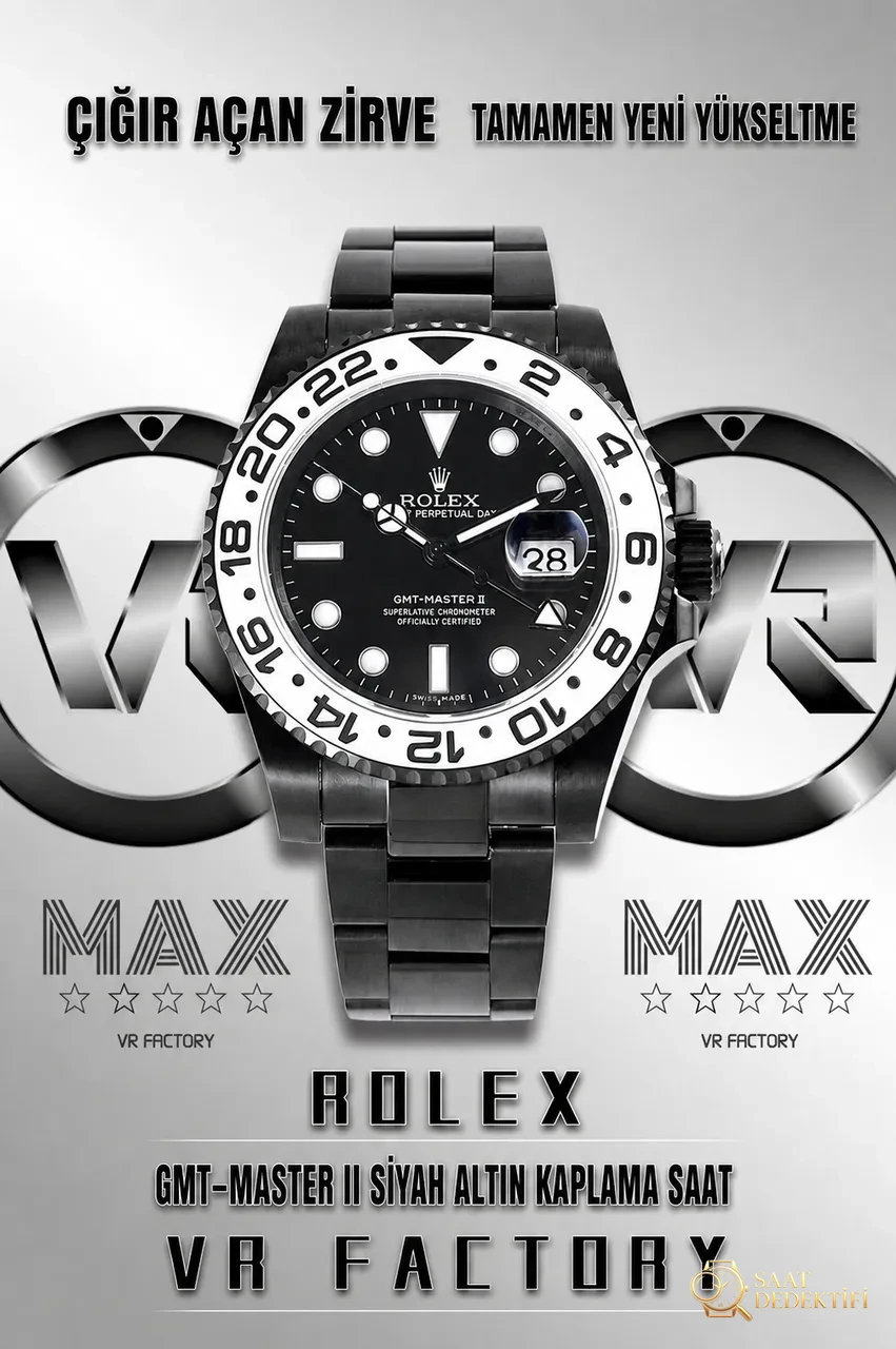 VR Factory Rolex GMT-Master II 116710 Siyah-Altın Çelik Siyah Kadran İnceleme - Mekanizma Zemberek ve Balans Detayı