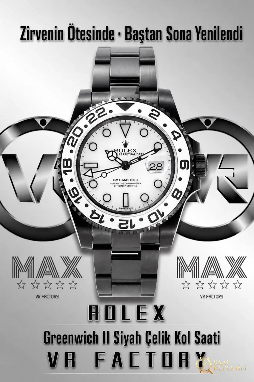 VR Factory Rolex GMT-Master II Serisi 116710 Siyah Kaplama Çelik Beyaz Kadran İncelemesi - Mekanizma Zemberek ve Balans Detayı