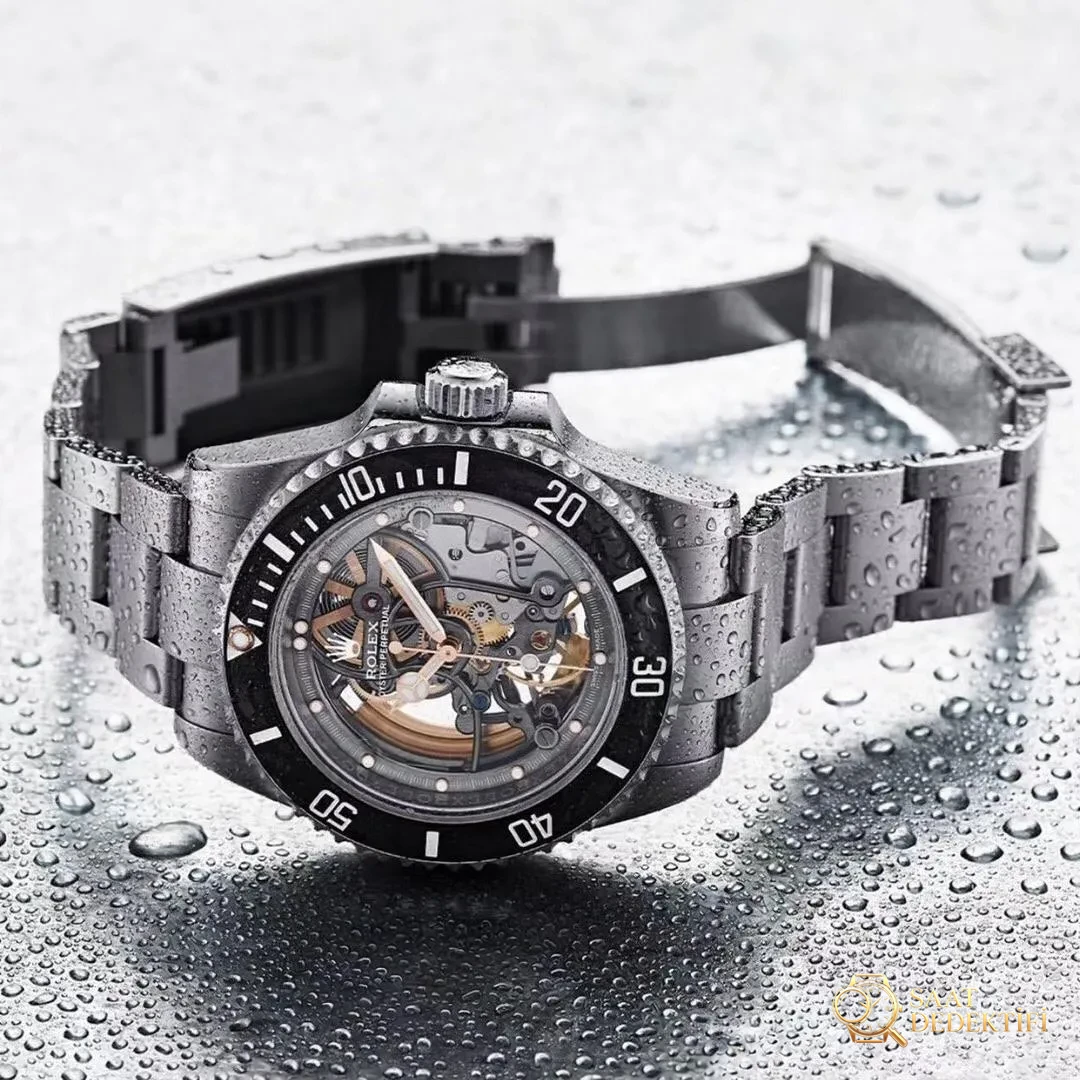 VR modifiye Rolex Sub tam iskeletli Submariner kol saati - Arka Kapak ve Mekanizma Detayı