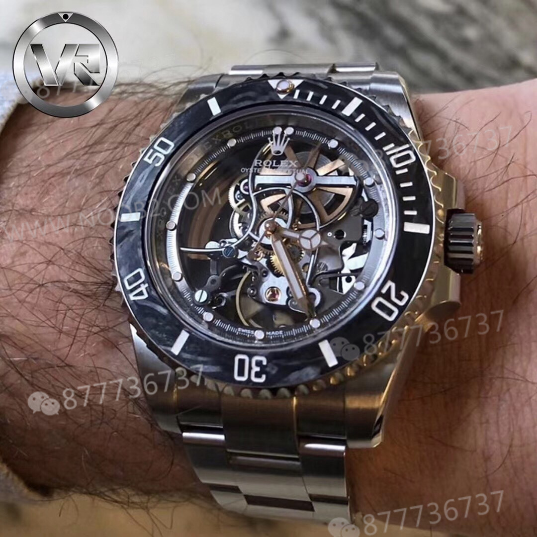 VR modifiye Rolex Sub tam iskeletli Submariner kol saati — 6. fotoğraf