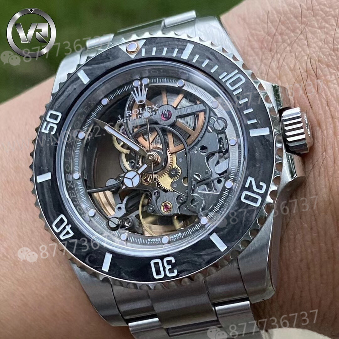 VR modifiye Rolex Sub tam iskeletli Submariner kol saati — 8. fotoğraf
