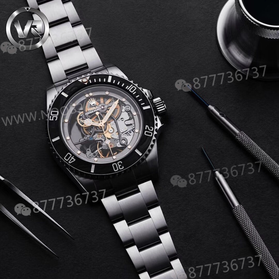 VR modifiye Rolex Sub tam iskeletli Submariner kol saati — 10. fotoğraf