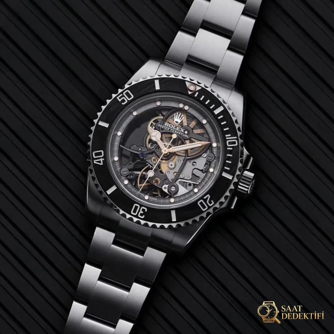 VR modifiye Rolex Sub tam iskeletli Submariner kol saati - Yan Profil ve Kordon Bağlantısı