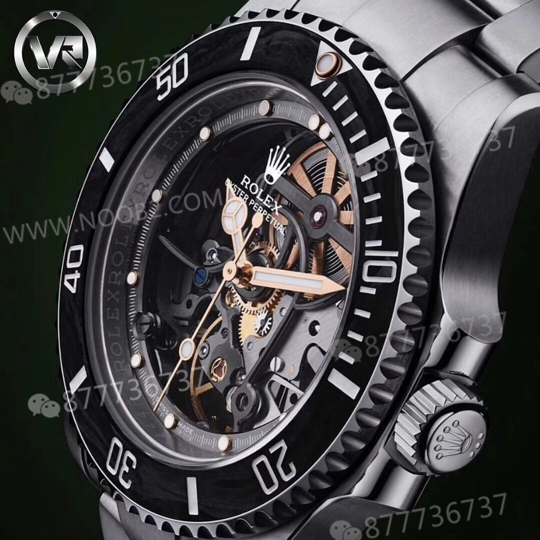 VR modifiye Rolex Sub tam iskeletli Submariner kol saati — 12. fotoğraf