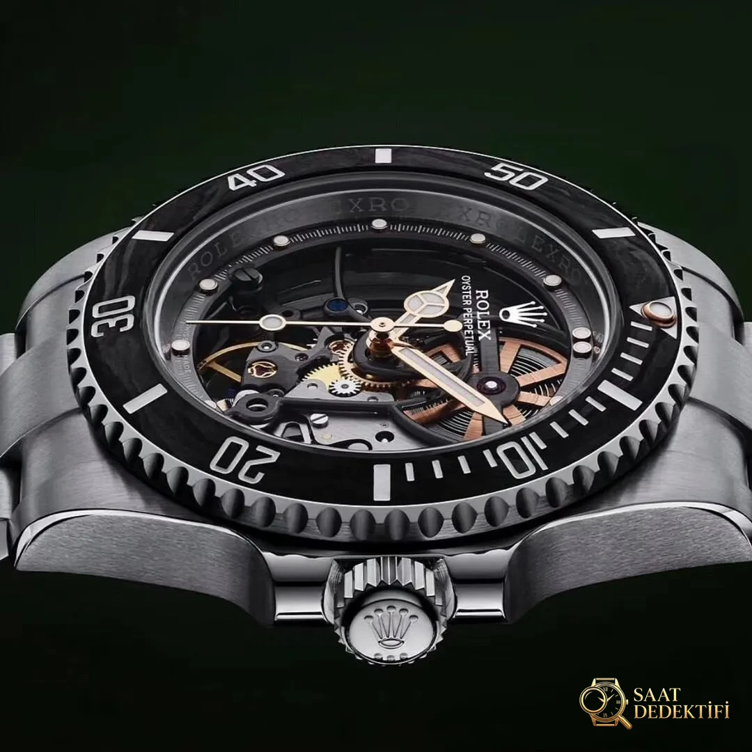 VR modifiye Rolex Sub tam iskeletli Submariner kol saati - Kasa Çeliği ve Polisaj Kalitesi