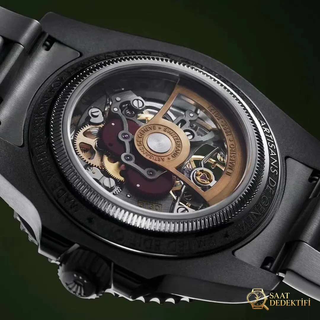 VR modifiye Rolex Sub tam iskeletli Submariner kol saati - Toka İçi Mikro Ayar Mekanizması