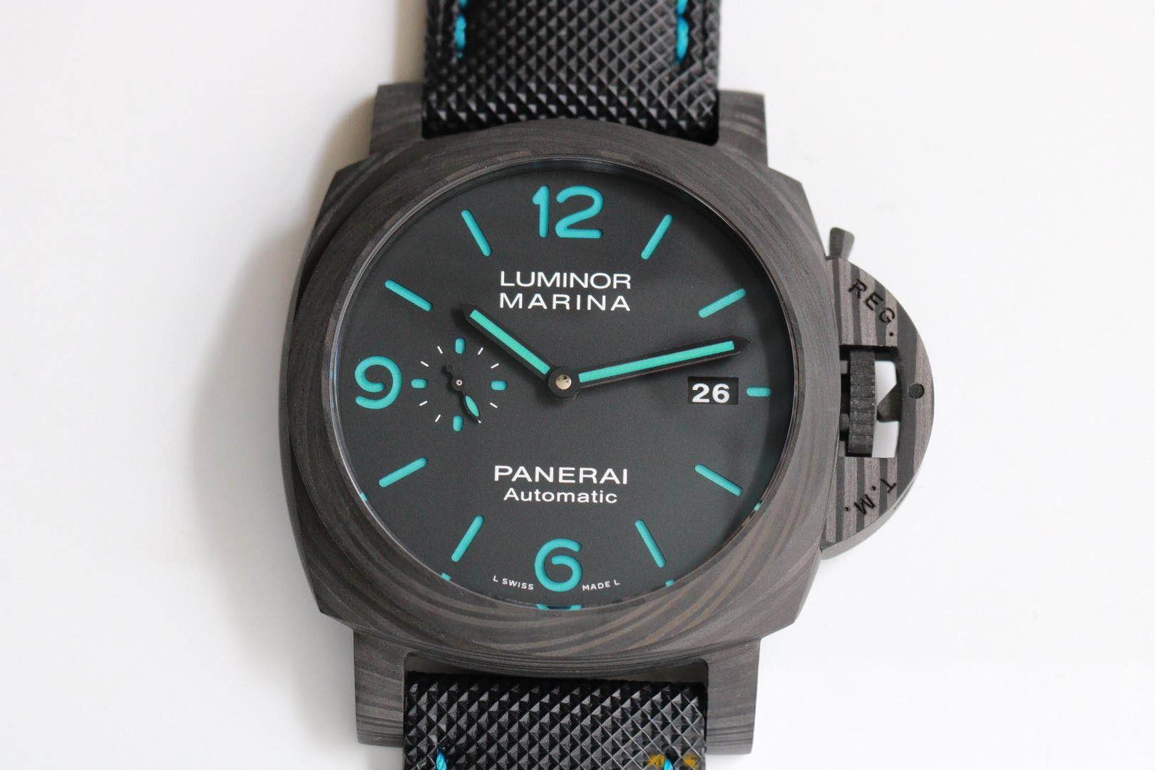 VS 2020 Yeni Ürün Luminor Panerai pam01661 Karbon Fiber Saat 44 mm İncelemesi — 1. fotoğraf