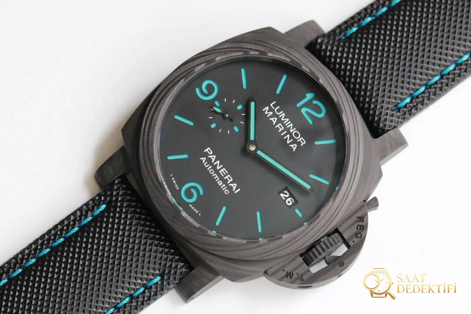VS 2020 Yeni Ürün Luminor Panerai pam01661 Karbon Fiber Saat 44 mm İncelemesi - Kasa Profili ve Kurma Kolu İncelemesi