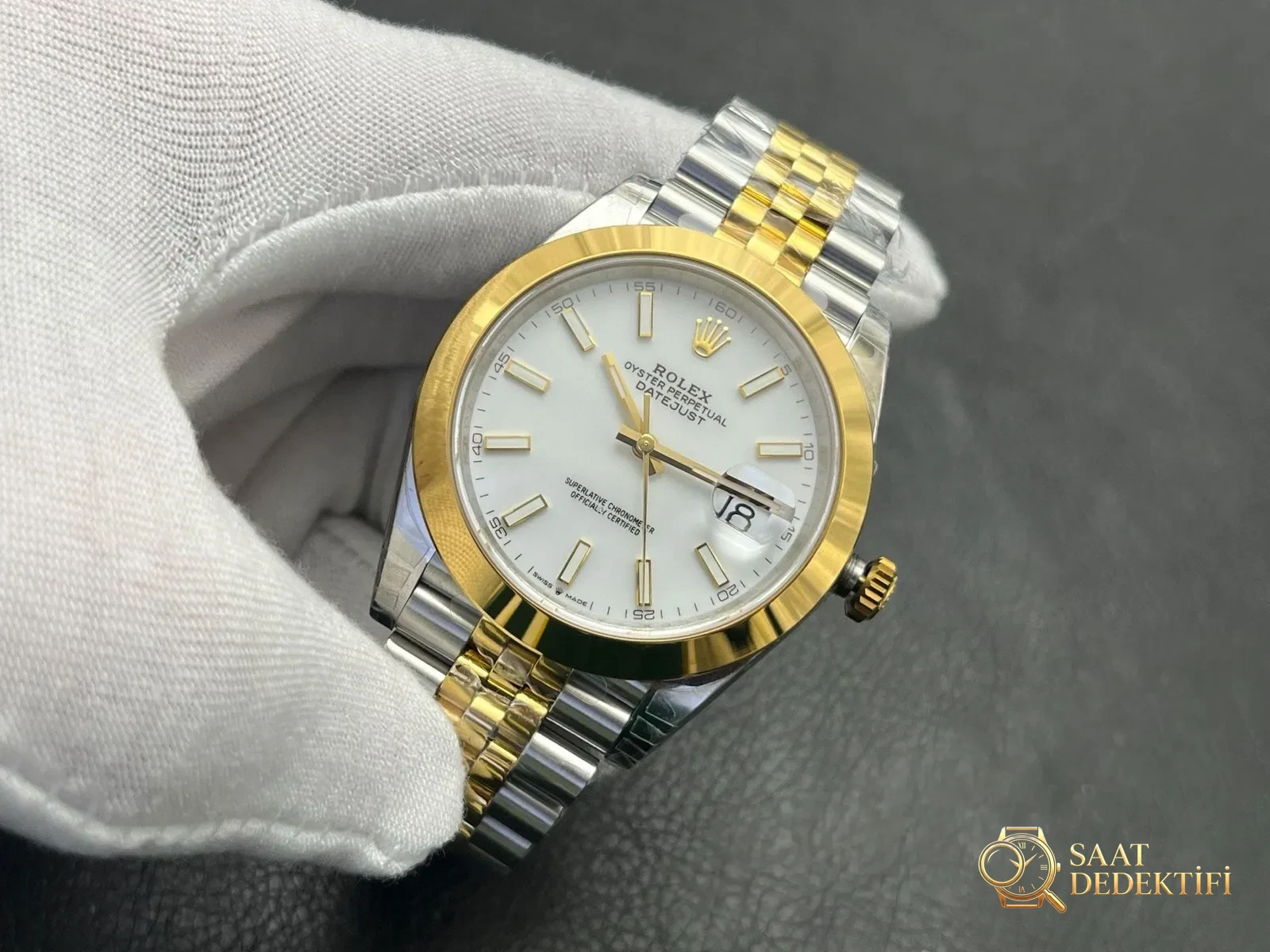 VS Fabrikası Rolex Datejust 41 MM Kol Saati - Kadran Detayı ve Bezel İşçiliği