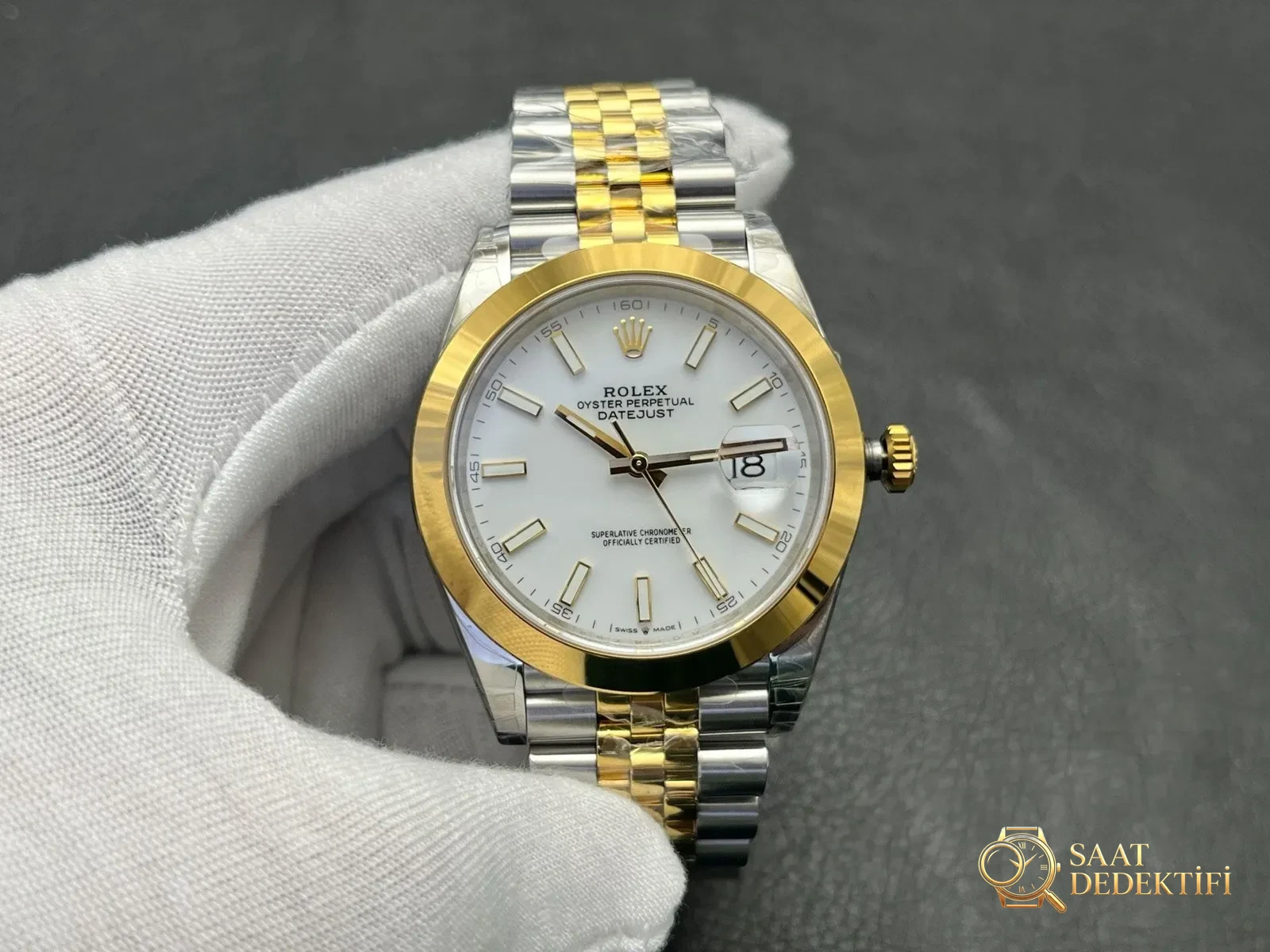 VS Fabrikası Rolex Datejust 41 MM Kol Saati - Bilezik, Toka ve Klips Mekanizması