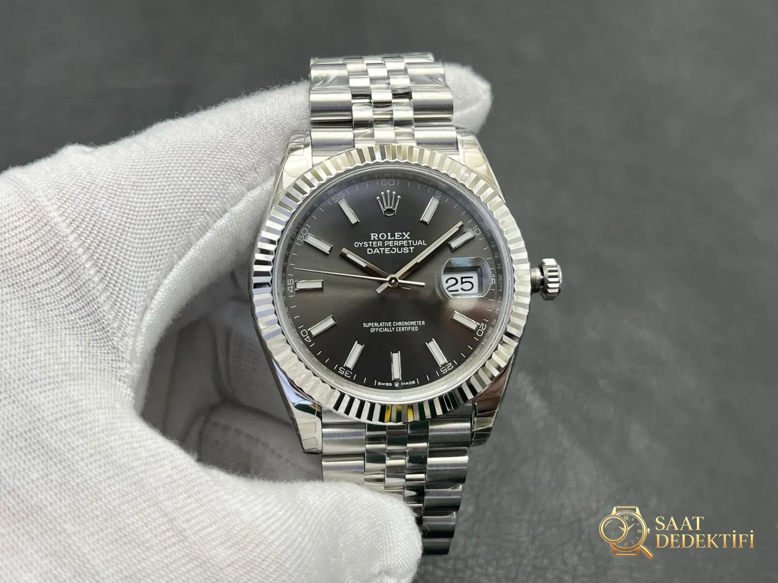 VS Rolex Datejust 41mm Roze Altın Two Tone Model İncelemesi - ön görünüm