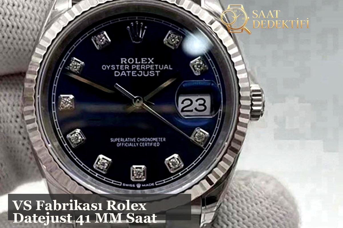 VS Rolex Datejust 41mm Oyster Kordon Düz Bezel İncelemesi - ön görünüm