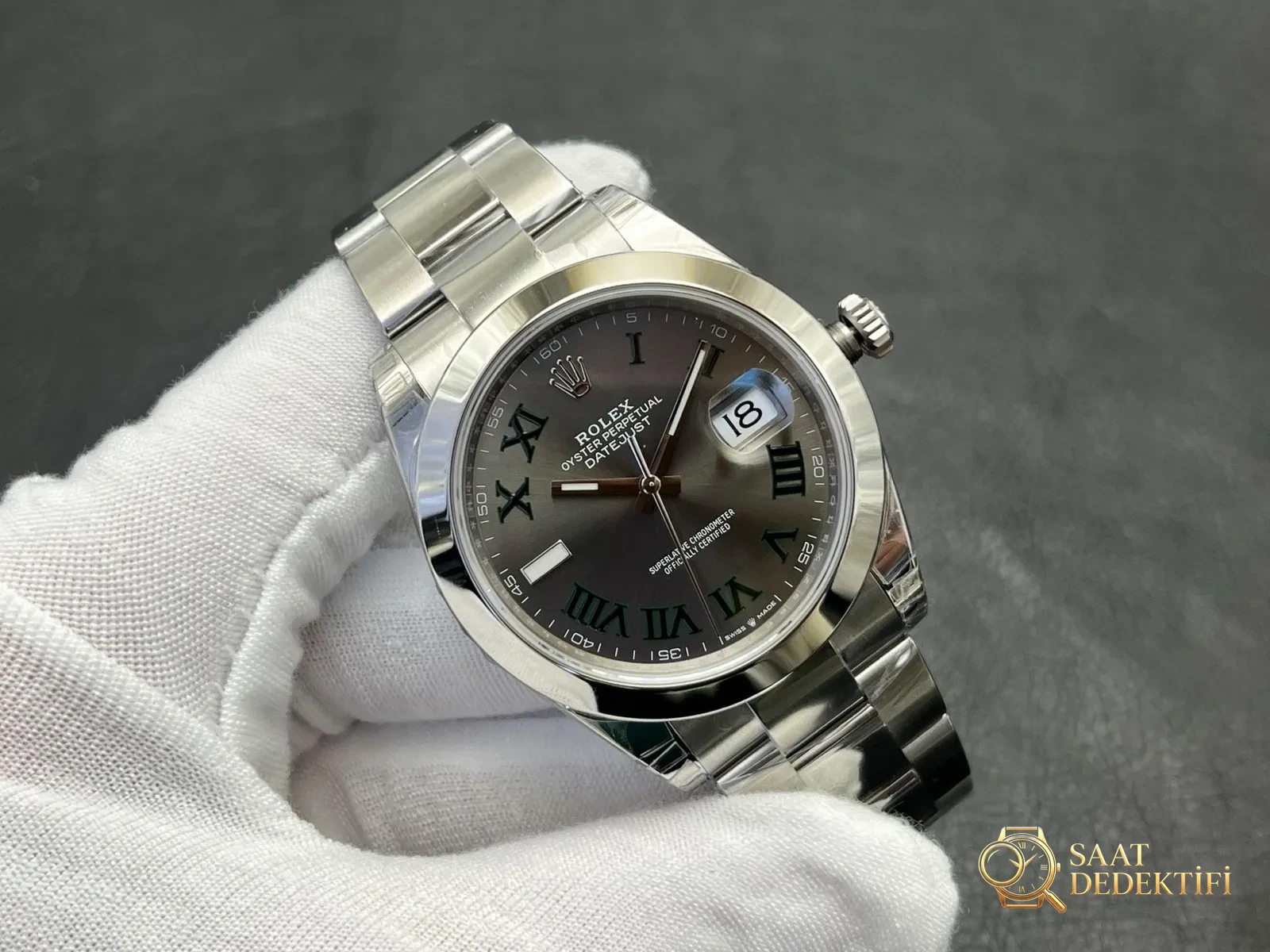 VS Rolex Datejust 41mm Wimbledon Roma Rakamlı